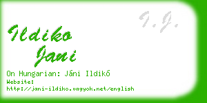 ildiko jani business card
